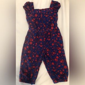 Janie and Jack floral button jumpsuit